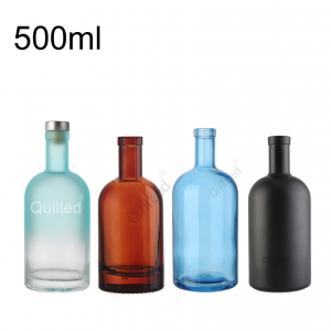 500 ml custom liquor glass bottle with cork