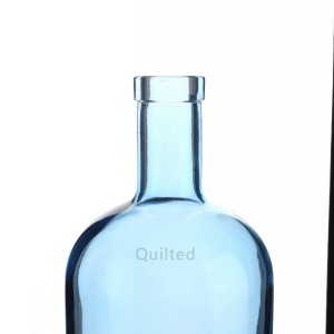 China 1000 ml blue color liquor round glass bottle with cork Manufacturer and Company | QLT