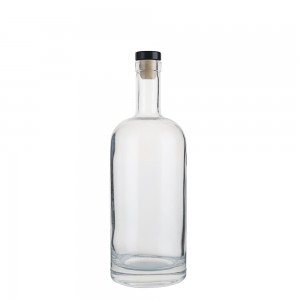 China Custom 700 ml round shape liquor bottle with cork Manufacturer and Company | QLT