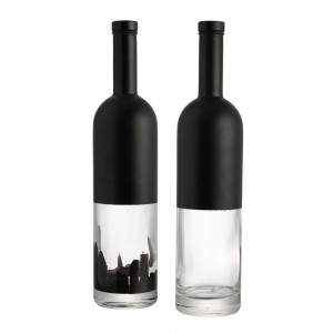 China Wholesale Little Tequila Bottles Quotes Pricelist-
 Custom 750 ml black glass liquor bottle  – QLT