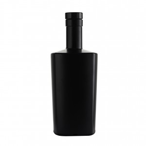 China Wholesale Green Bottle Wine Manufacturers Suppliers-
 750 ml matte black liquor glass bottle with cork  – QLT