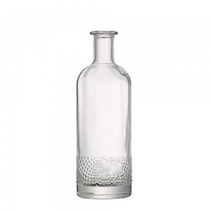 High quality 700 ml clear liquor bottle with stopper