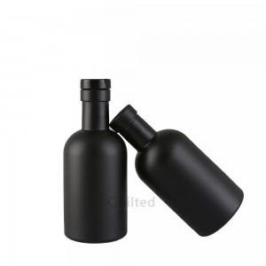 China Custom 100 ml matte black liquor glass bottle Manufacturer and Company | QLT