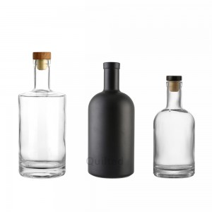 China 750 ml clear and black glass liquor bottle Manufacturer and Company | QLT