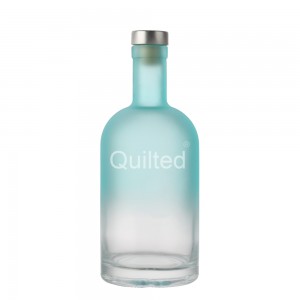 China 500 ml blue color round liquor glass gin bottle Manufacturer and Company | QLT