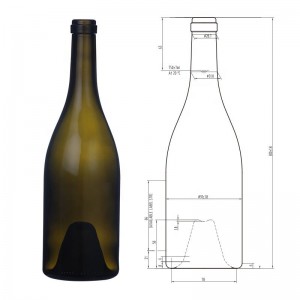 China W-132 890g Cork Finish Burgundy Wine Bottle Manufacturer and Company | QLT