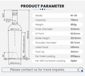 China W-26 bottle red wine Manufacturer and Company | QLT