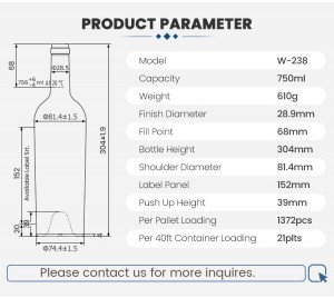 China W-238 Empty Glass Bottle Manufacturer and Company | QLT