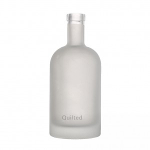 China Fancy round shape frosted 1000 ml liquor glass gin bottle Manufacturer and Company | QLT