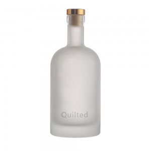 China Round shape frosted 500 ml liquor bottle with cork Manufacturer and Company | QLT