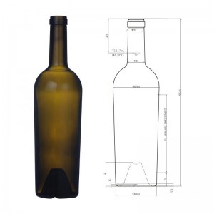 China W-26 750ml 880g Cork Finish Bordeaux Bottle Manufacturer and Company | QLT